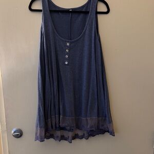 Women's Sleeveless Button-Front Top - Blue